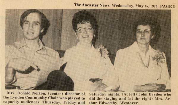 Ancaster News photo 1974